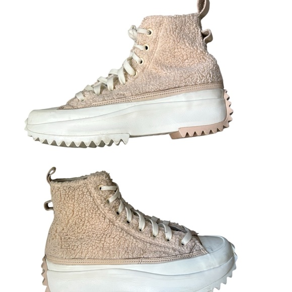 Converse Run Star Hike Hi Sherpa Farro Platform Sneakers Beige A04258C Sz 8.5 - Picture 11 of 15